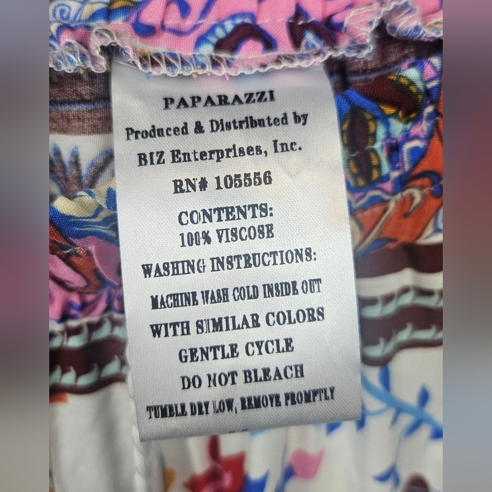 Paparazzi Women's Paisley Palazzo Viscose Pants Size M Boho Hippie Cottagecore - Picture 5 of 5